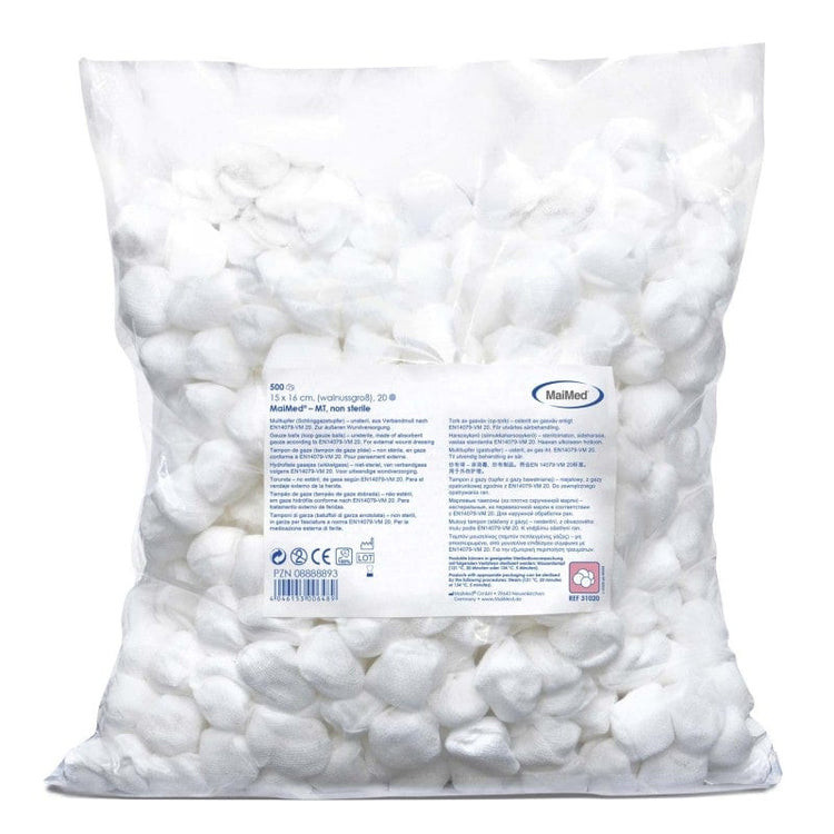 Gauze Swabs, Non-sterile hazelnut-size