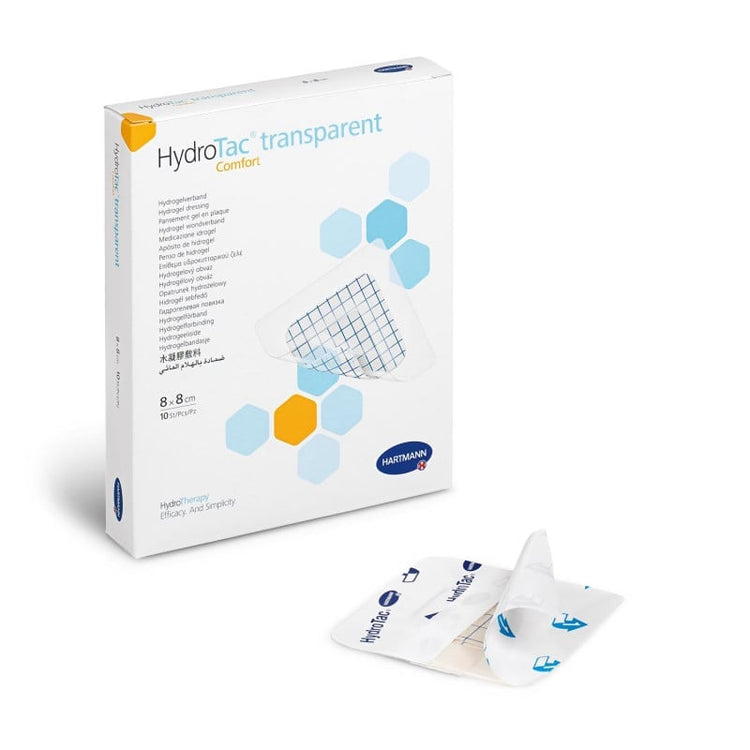 HydroTac transparent comfort, Gel Dressing with Adhesive Edge 8 cm x 8 cm